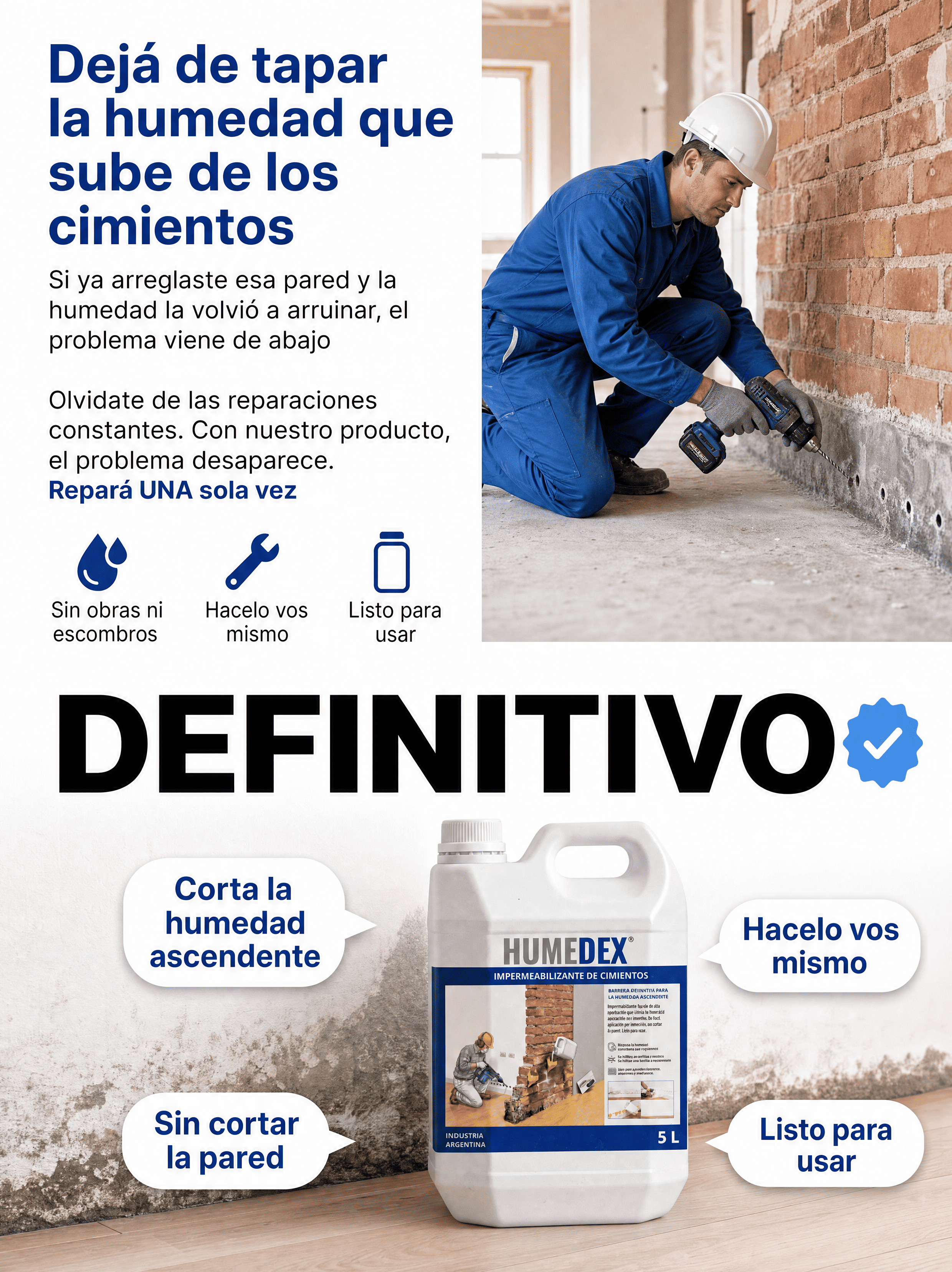 Impermeabilizante de cimientos HUMEDEX